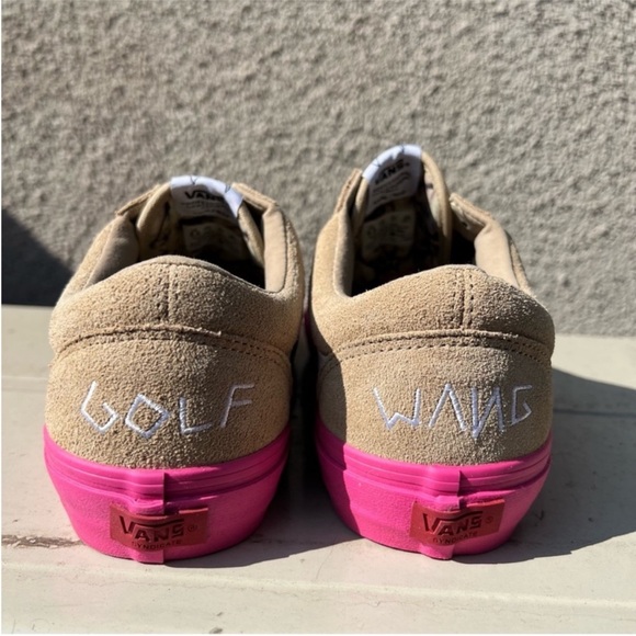 VANS SYNDICATE OLD SKOOL PRO GOLF WANG Tyler the Creator-PINK/WHEAT Size 8.5 NWT - Picture 11 of 14